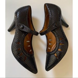 Miss Sixty Black Snakeskin Mary Janes